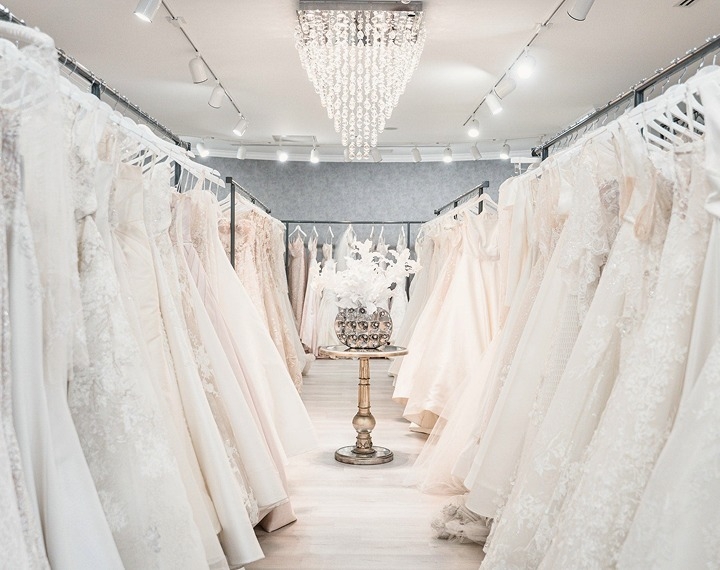 Photo of the model wearing a bridal gown